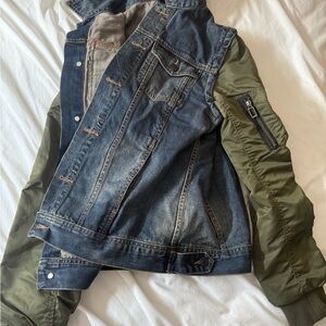 Zara Denim and Olive Green Jacket